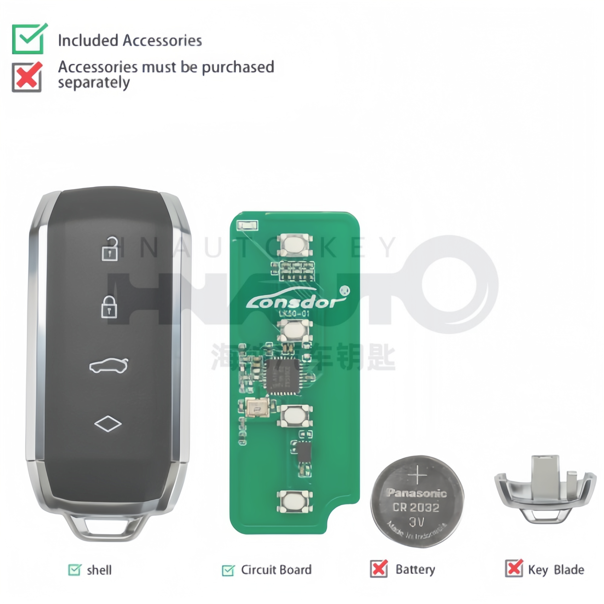 LONSDOR LK50-01 N-X-P Series Universal Smart Key 4-Button Chry-sler Style
