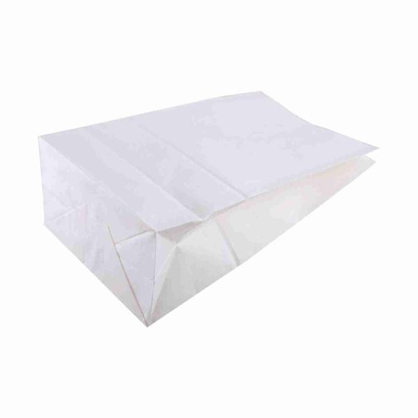 ODM White Kraft Waxpaper Food Bags Carrier For Restaurant 60gsm