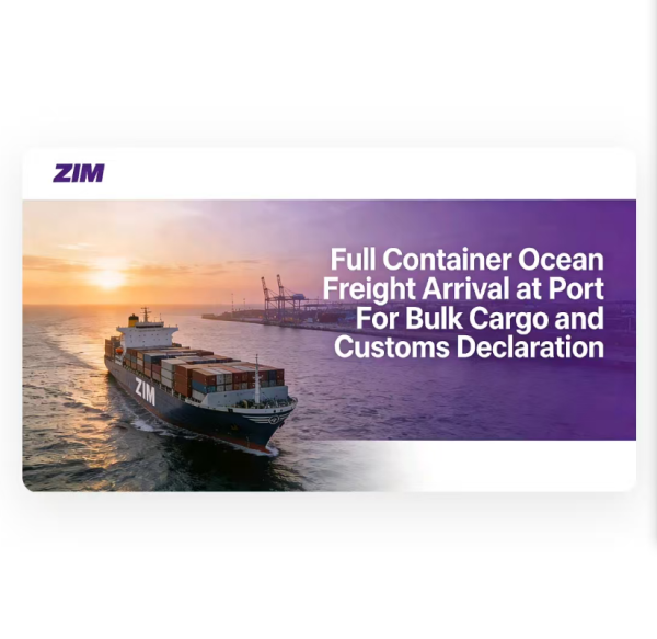Full Container Ocean Freight Shipping Arrival At Port Bulk Cargo Customs Declaration