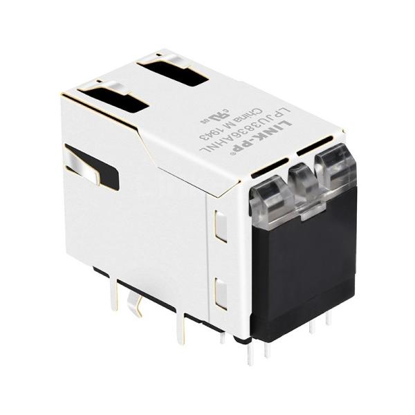 LPJU3836AHNL RJ45 Magjack with Single USB 1000 Base-T Tab Up Green/Yellow Leds
