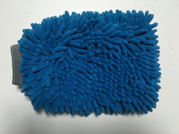 Blue color high quality double side microfiber chenille car cleaning detailing house cleaning wash mitts/gloves