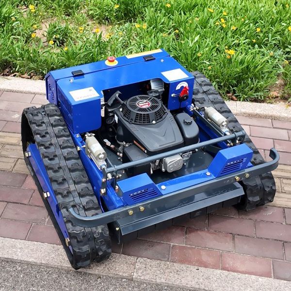 Fully Automatic Industrial & DIY Cordless Tracked Lawn Mower with Single Cylinder Engine and Remote Control Features