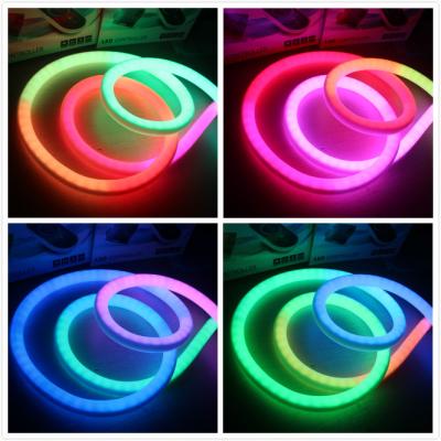 Dynamic Color changing 360 neon flex rgb dmx 24v led neon flexible chasing rope 10pixel /m