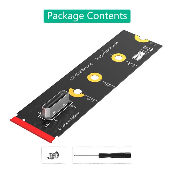 M.2 NVMe PCI-e 4.0 X4 to OcuLink SFF-8612 Adapter with 64Gbps Data Transfer and NVMe 1.2 Support