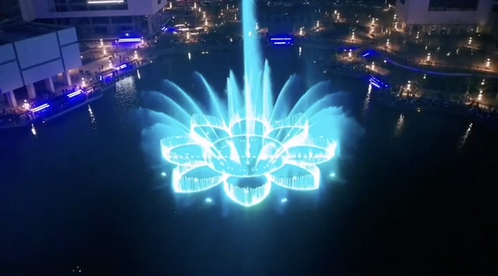 Color changing dragon fountain autocad drawing lake floating fountain