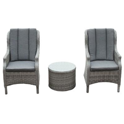 3 Pieces Cozy Time Aluminum Frame Sturdy Outdoor Rattan Chairs