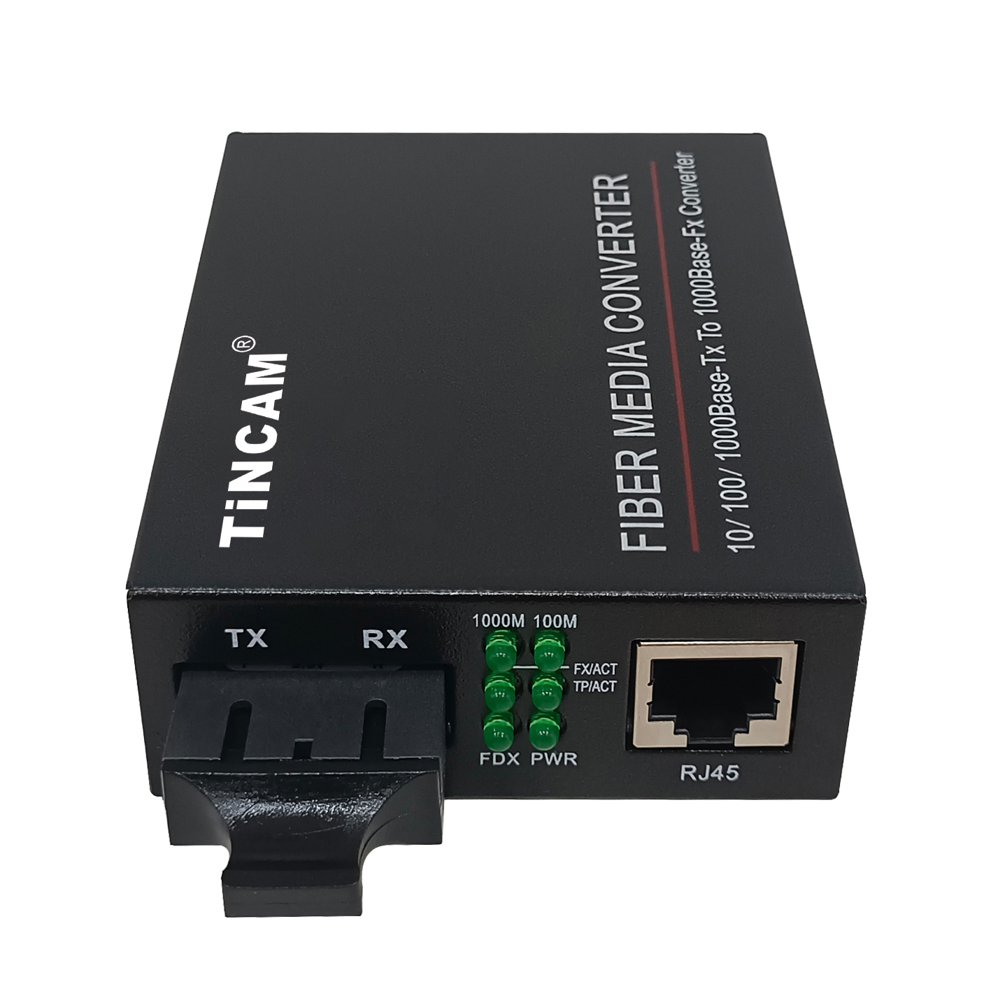 Gigabit Fiber Media Converter 1-Port 10/100/1000Mbps RJ45 to 1-Port 1000Mbps SC Fiber Single-Mode Dual Fiber 20km 1310nm TNC-ME1602E-D20