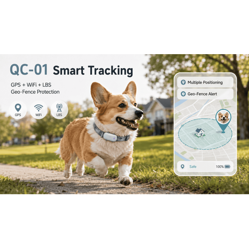 GPS Pet Collar with Electronic Fence, Location History and App Control