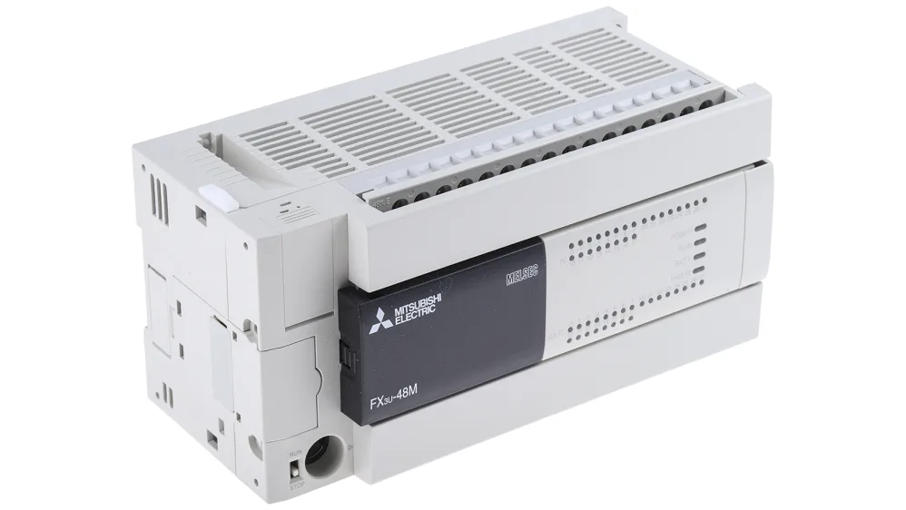 Mitsubishi PLC Module FX3U 48MT ES A with 48 I O points 24 inputs 24 transistor outputs and integrated RS422 USB communication ports