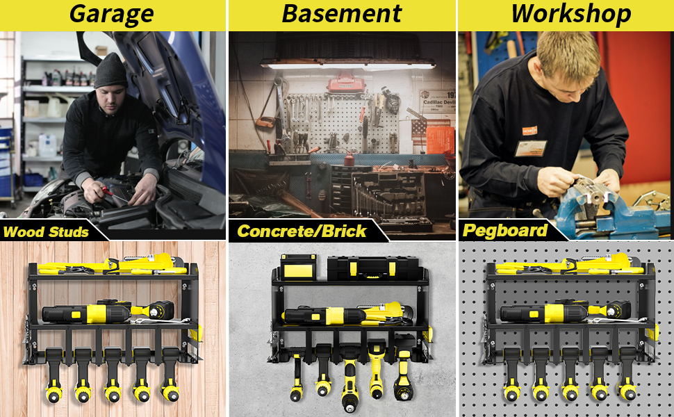 Силовой удар держатель аккумулятора гараж Пегборд Управляющий инструмент Управляющий отвёрткой
