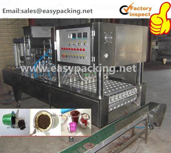 2015 new hot sale automatic coffee capsule filling and sealing machine for K cup, nespresso, lavazza