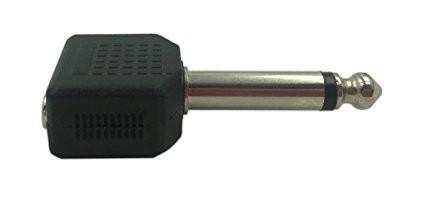 Y Splitter Microphone Audio Cable Connectors 1/4 Inch Mono Male to Dual 3.5mm Female