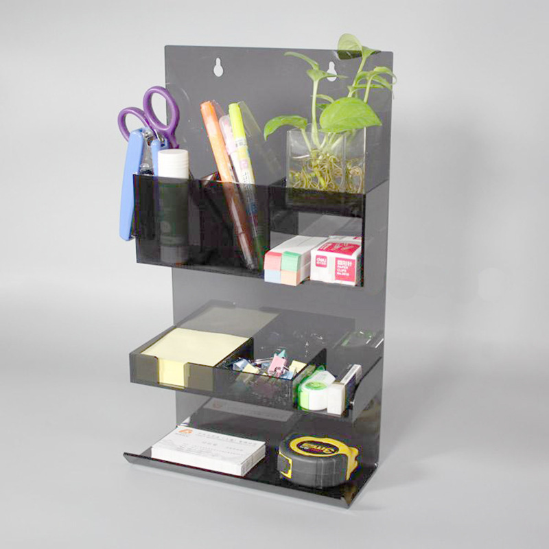Acrylic Black Wall Storage Display Shelf for Home Makeup Office Documents & Stationery Storage Box