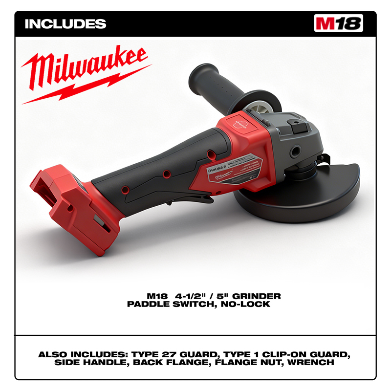 800W 9500rpm Milwaukee Angle Grinder Double Handle Household DIY