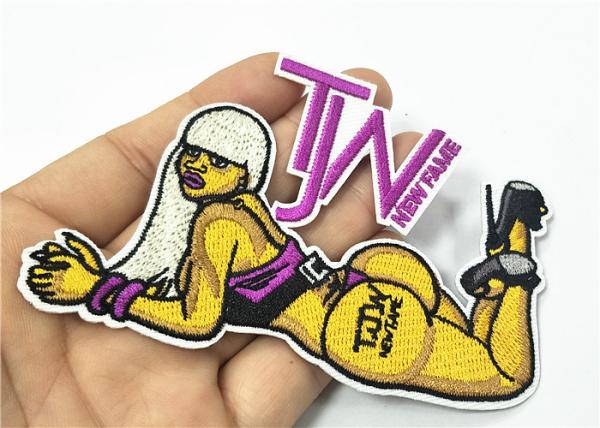 Teste padrão de Logo Clothing Embroidery Patches With da menina para o revestimento 8cmX 10cm da sarja de Nimes