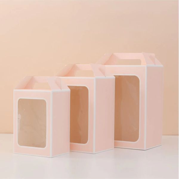 Black Pink White Display Carton Box Recycled Kraft Gift Box UV Coating