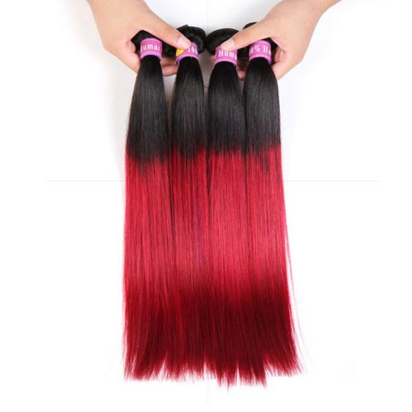 Weave preto do cabelo de Ombre das extensões do cabelo humano de Ombre das raizes da obscuridade para mulheres negras