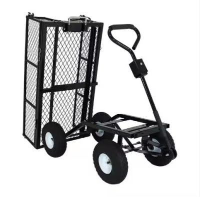 High Bearing Metal Folding Garden Trolley With 4 Wheels And Low Energy Consumption