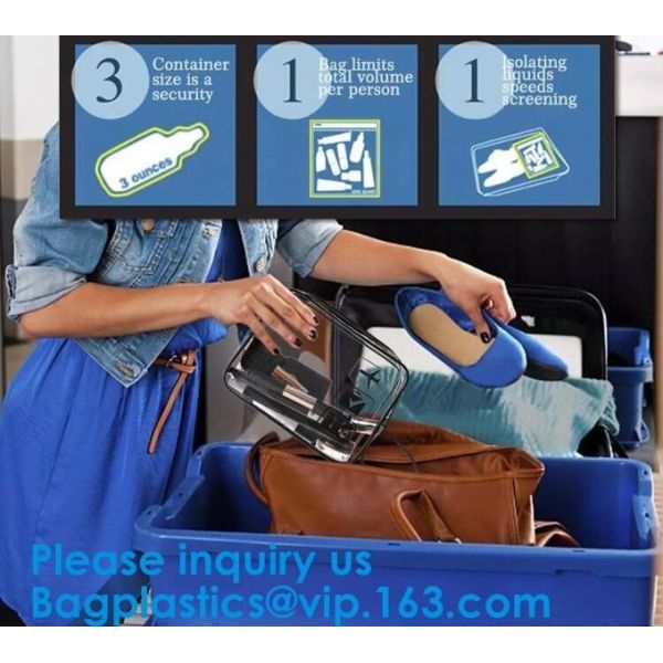 Travel Luggage Pouch Custom Clear Transparent PVC Travel Toiletry Bag Make Up Cosmetic Bag /Wash Bag/Zipper bag