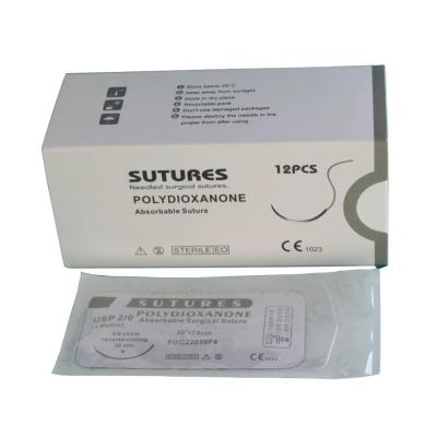 Veterinary Animal Hospital PDO Chromic Catgut Silk Nylon PGA 910 75cm Surgical Sutures With Sterile Needle Dog cat Pet Animal