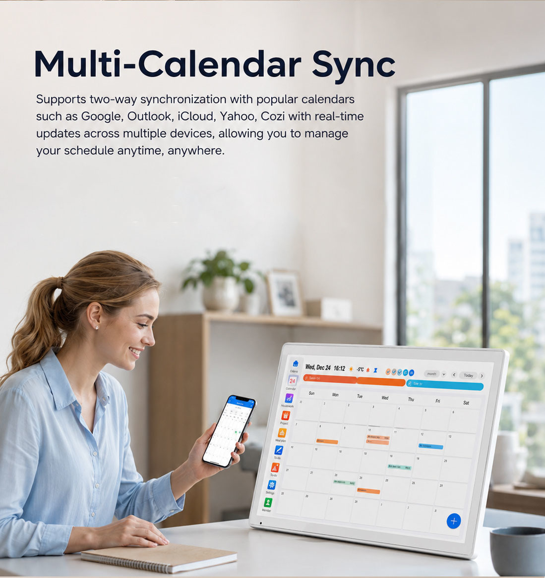 15.6 inch Android digital calendar display KF08 with full HD for Smart AI control