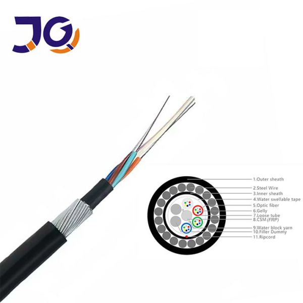 Single Mode G652D Direct Buried Underwater Fiber Optic Cable 24 36 48 96 Core
