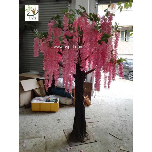 UVG unique wedding ideas decorative small artificial wisteria blossom indoor silk trees for sale WIS019