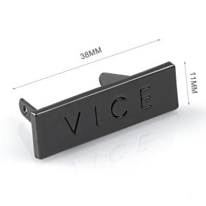 Handbag Hardware Customization Metal Label with Engraved Logo Gunmetal Tag by