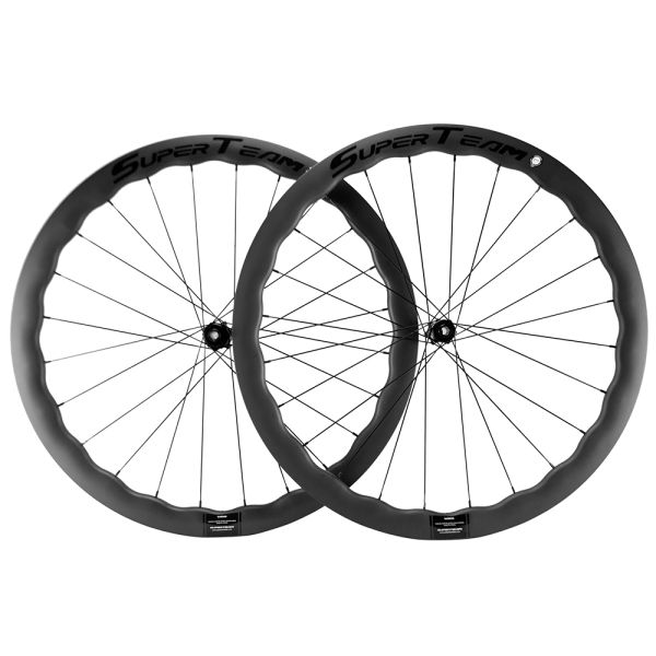 Superteam personalizado 25mm Largura 45mm Profundidade Clincher Carbono rodas de bicicleta