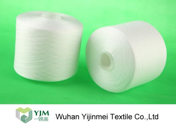 Z Twist White Dyed Virgin Spun Polyester Yarn For Sewing / Knitting / Weaving