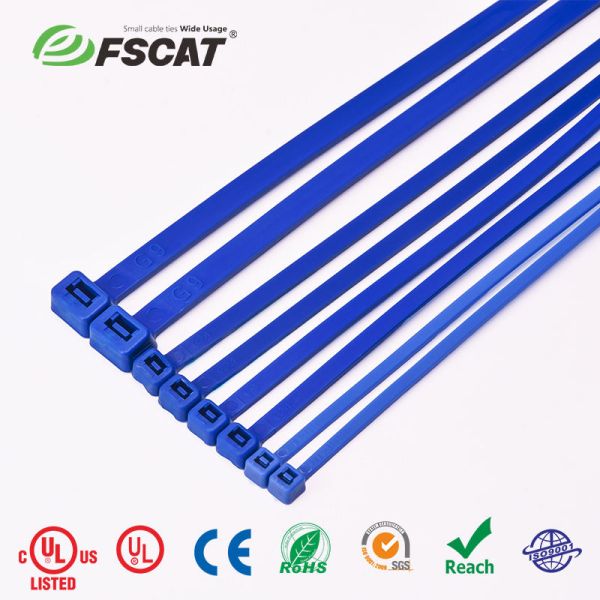 Plastic High-Temperature Tefzel Cable Ties Blue 100/pack, 12