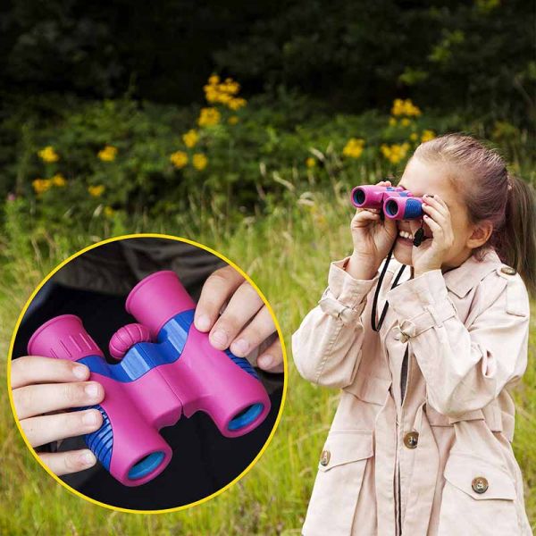 Center focus FMC Pink 8x21mm Night Vision Binoculars For Kids
