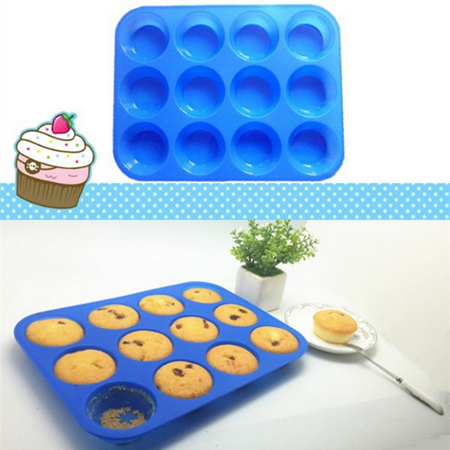 silicone mold kitchen accessories round shape 12 cupcake mold SB-067