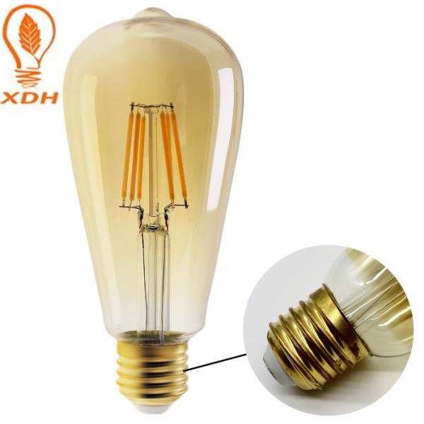 diodo emissor de luz Edison Bulb de Amber Light Bulbs Indoor 2700k do vintage de 540lm 6W ST64
