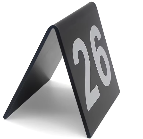Custom V-Shape Clear Wedding Party Table Number Stands Restaurant Acrylic Pizza Table Stand Display Holder