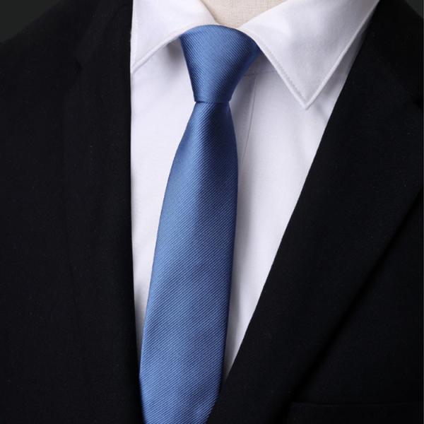 Men's Fashion Accessories Made Blue Woven Tie 100% Silk Necktie for Custom Wholesale Blue Necktie