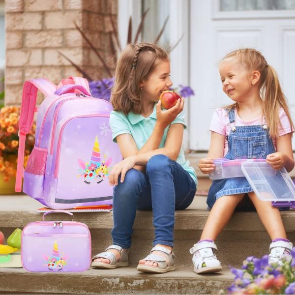 Children Backpack Girl'S Unicorn Backpack With Lunch Bag Pencil Case Set Backpack