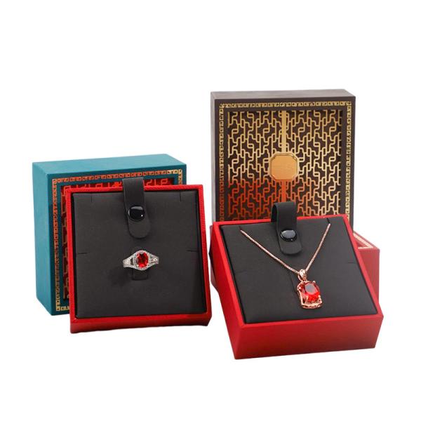 Custom Logo Green Wooden Jewelry Box Necklace and Bracelet Box Packaging