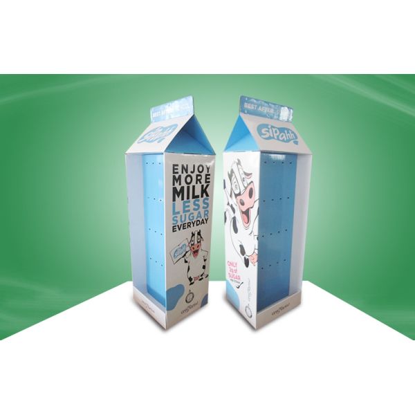 Walmart POP Cardboard Floor Display Stands With Hooks , Foldable