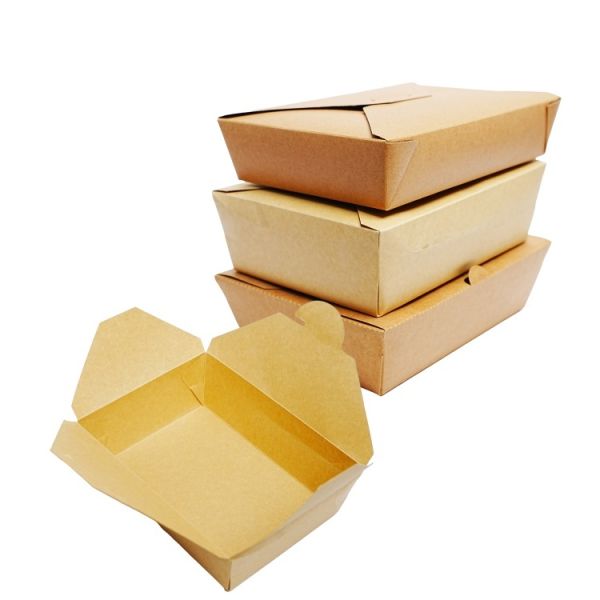 Eco-friendly customized food grade fast food restaurant packaging salad lunch kraft paper box