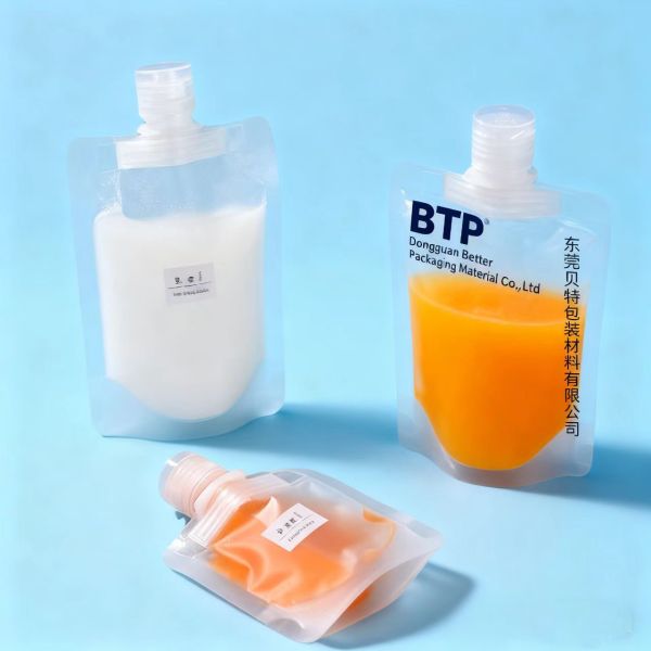 Spout Top Pouch Bottom Gusset for Cosmetics/Lotion/Makeup Cream PE Material Silk Screen Printing Custom Orders Accepted