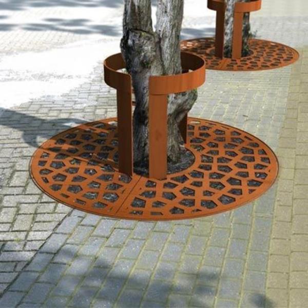 Pre weathered Corten Steel Landscape Round Tree Grates OEM ODM