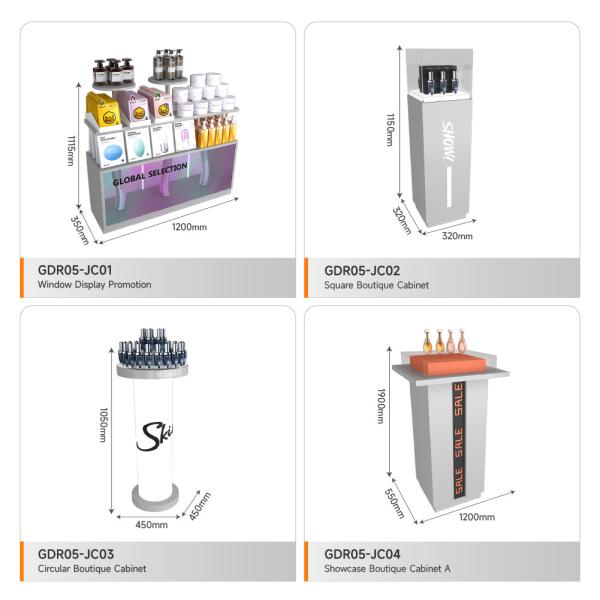 Store Rack Grey Iron Promotion Cabinet For Branding Shop Display Shop Counter