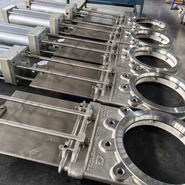 Stainless Steel Knife Pneumatic Gate Valve Clamp Type for Powder Particle Material