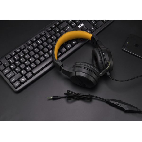 Удобный шлемофон Ps4 Ps5 игры, наушники игры черни FCC желтые