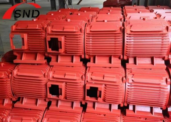 OEM Grey  Iron Casting Parts Motor Housing HT150 GGG20 For Electric Motor Industry Red Painting
