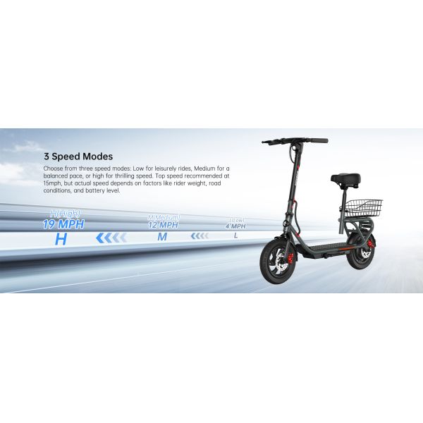 C10 12''*2.125 450W Folding Electric Mini Scooter with LCD Rear Brake 36v Foldable Bike Supply Lithium Battery