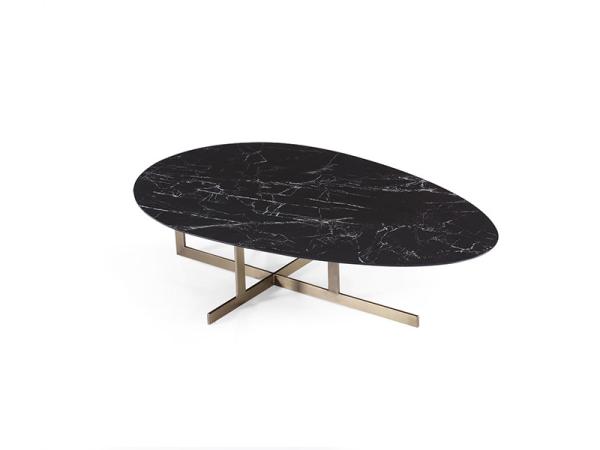 Aria Asymmetric Ceramic Marble Ceramic Coffee Table  Luxurious