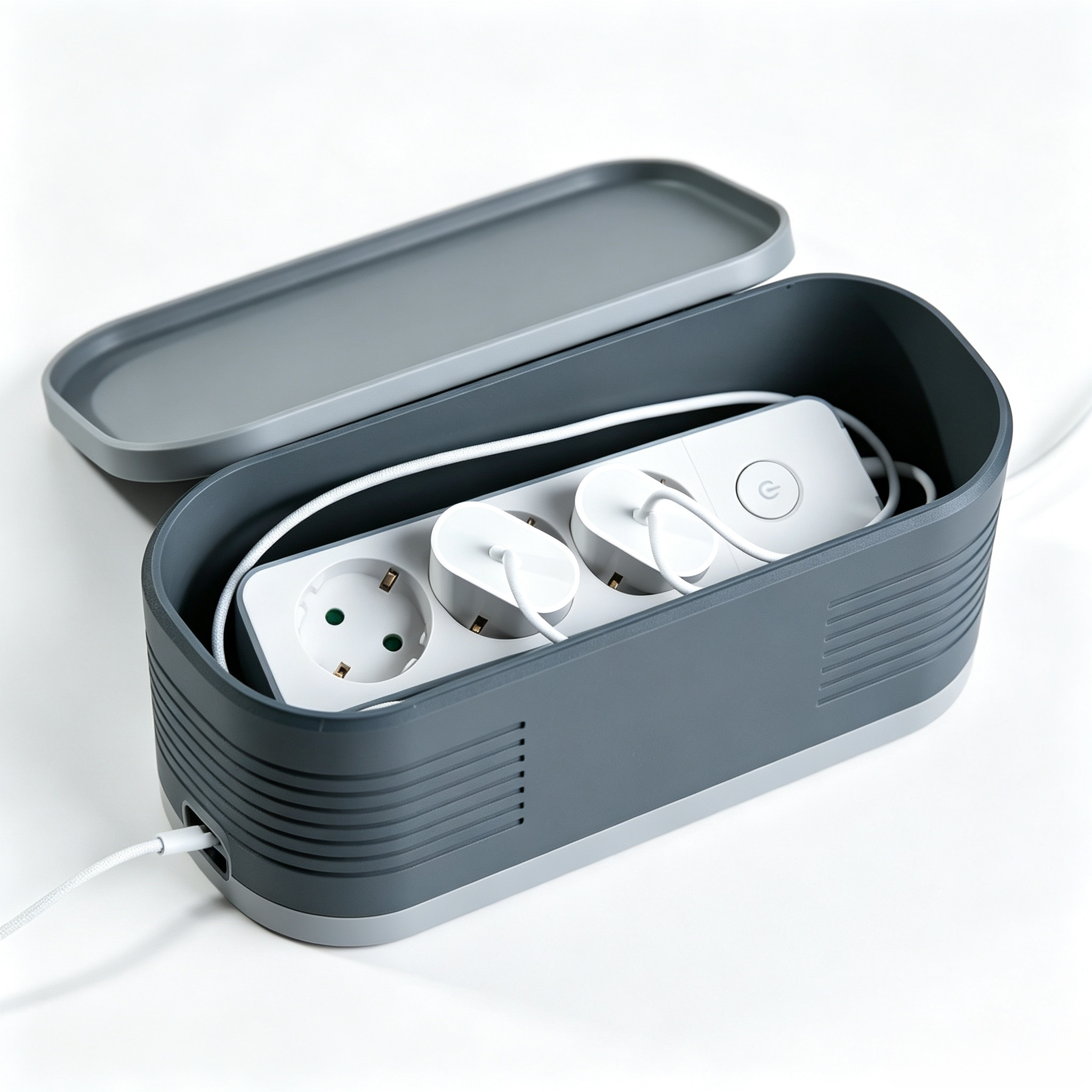 Large Capacity 3d Print Desk Accessories Glossy Data Cable Management Box OEM