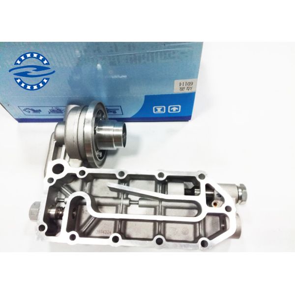 Silver Color Excavator Engine Spare Parts 6D114 Oil Cooler Cover